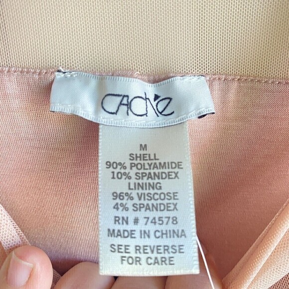 Cache Women’s‎ Sleeveless Polyamide Peachy Pink Blush Blouse Top Sz M NWT - Picture 4 of 10